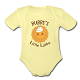 Bubbe's Little Latke. Organic Baby Bodysuit. - washed yellow