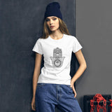 Hamsa Women's Short Sleeve T-Shirt. (Dark Hamsa Design)