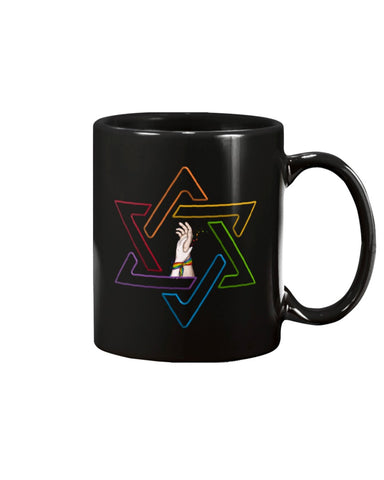 Star of David Jewish LGBTQ+ 11oz Ceramic Mug Proud Jews Biggest Collection of Jewish LGBTQ+ Designs. Jewish LGBTQ+ | LGBTQ Equality in Jewish Life | Gay and Jewish guy |LGBTQ Jews