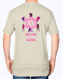Men's Breast Cancer Awareness Front and Back Tee. No One Fights Alone