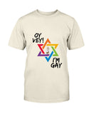 Oy Vey I'm Gay Jewish LGBTQ+ Men's Fitted Crew T-Shirt Proud Jews Biggest Collection of Jewish LGBTQ+ Designs. Jewish LGBTQ+ | LGBTQ Equality in Jewish Life | Gay and Jewish guy |LGBTQ Jews