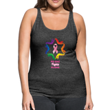 Women’s Breast Cancer Awareness Tank Top. N.O.F.A. Rainbow- charcoal gray