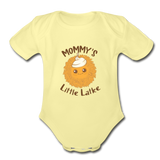 Mommy's Little Latke. Organic Baby Bodysuit. - washed yellow