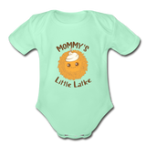 Mommy's Little Latke. Organic Baby Bodysuit. - light mint