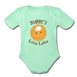 Bubbe's Little Latke. Organic Baby Bodysuit. - light mint
