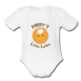 Organic Short Sleeve Bodysuit. Daddy's Little Latke. - white