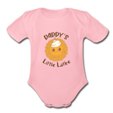 Daddy's Little Latke. Organic Baby Bodysuit - light pink