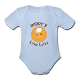 Daddy's Little Latke. Organic Baby Bodysuit - sky