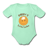 Daddy's Little Latke. Organic Baby Bodysuit - light mint