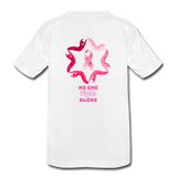 Kid’s Breast Cancer Awareness Front and Back Tee. N.O.F.A. Pink - white