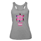 Women’s Breast Cancer Awareness Racerback Tank. No One Fights Alone (N.O.F.A). - heather gray