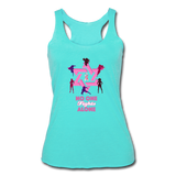 Women’s Breast Cancer Awareness Racerback Tank. No One Fights Alone (N.O.F.A). - turquoise