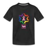 Kid’s Breast Cancer Awareness Tee. No One Fights Alone (N.O.F.A). - black