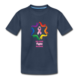 Kid’s Breast Cancer Awareness Tee. No One Fights Alone (N.O.F.A). - navy