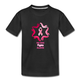 Kid’s Organic Breast Cancer Awareness Tee. N.O.F.A. Pink - black
