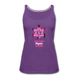 Women’s Breast Cancer Awareness Tank Top. No One Fights Alone (N.O.F.A). - purple
