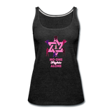 Women’s Breast Cancer Awareness Tank Top. No One Fights Alone (N.O.F.A). - charcoal gray