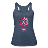 Women’s Breast Cancer Awareness Racerback Tank. N.O.F.A. Pink - heather navy