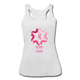 Women’s Breast Cancer Awareness Racerback Tank. N.O.F.A. Pink - heather white