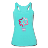 Women’s Breast Cancer Awareness Racerback Tank. N.O.F.A. Pink - turquoise