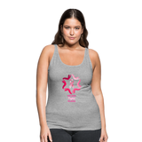 Women’s Breast Cancer Awareness Tank Top. N.O.F.A. Pink - heather gray