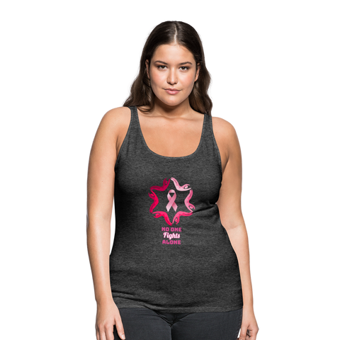 Women’s Breast Cancer Awareness Tank Top. N.O.F.A. Pink - charcoal gray