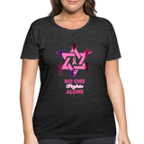 Women’s Curvy And Proud Premium Breast Cancer Awareness Tee. No One Fights Alone (N.O.F.A). - deep heather