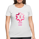 Women’s Curvy Premium Breast Cancer Awareness Tee. N.O.F.A. Pink - white