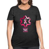 Women’s Curvy Premium Breast Cancer Awareness Tee. N.O.F.A. Pink - deep heather