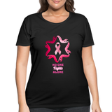 Women’s Curvy Premium Breast Cancer Awareness Tee. N.O.F.A. Pink - black