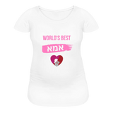 Worlds Best אמא Maternity T-Shirt. - white